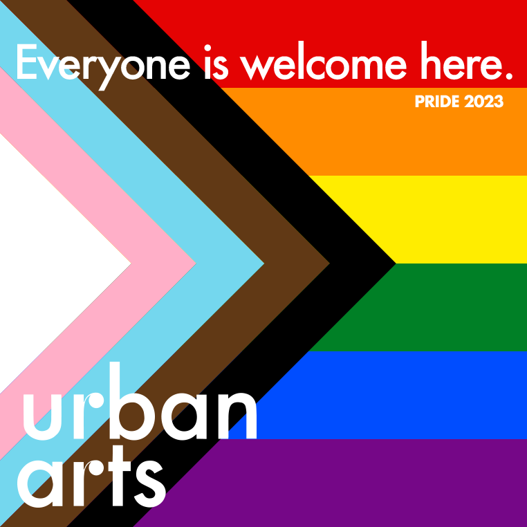 Everyone is welcome here PRIDE flag